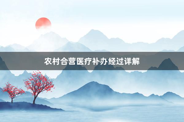 农村合营医疗补办经过详解